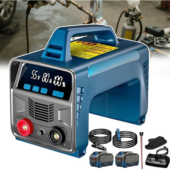 Battery-Powered Stick/Flux Core Welder, Portable Unit, Features Battery Led Display, 160a Battery Powered Welder Machine Stick Welder, Copper-Core Minimize Energy Waste