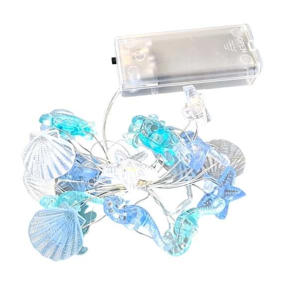 Battery Powered String Lights Outdoor with Waterproof Led Fairy Lights for Patio, 10 Ft 30 Led Ocean Party Decorations