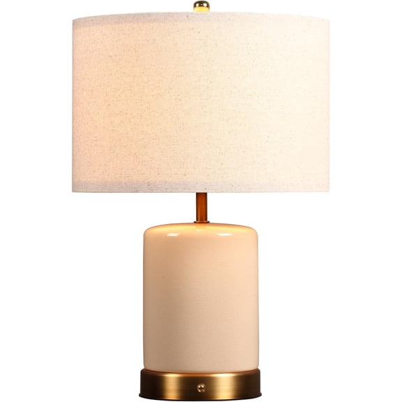 Battery Powered Table Lamp, Rechargeable Cordless Ceramic Lamp, Full-Size 19.5 Inch Height, Dimmable, Smart Safety Protection, Type-C Fast Charging, LED Bulb Included, Sage Green