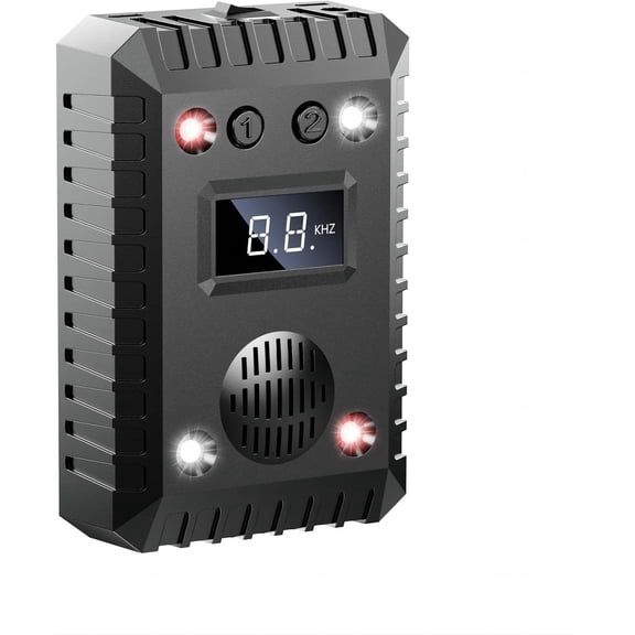 Battery-Powered Ultrasonic Rodent Repeller for Car - Keep Mice Out of Engine Compartment, Under Hood Pest Control Device for Vehicles, Garage, Indoor Use - 1 Pack (Black)