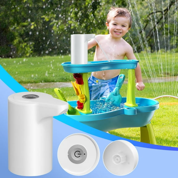 Battery Powered Water Table Pump 4-6 Hours Runtime 1.4L/min USB Rechargeable Water Circulation Pump Kids Sand Water Play Table Summer Outdoor Accessory Toy