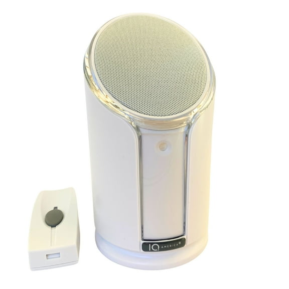 Battery Powered Wireless Portable Door Bell Chime with Visual Alert Kit, 8 Chime Tones, 4 Volume Levels, 1 button White