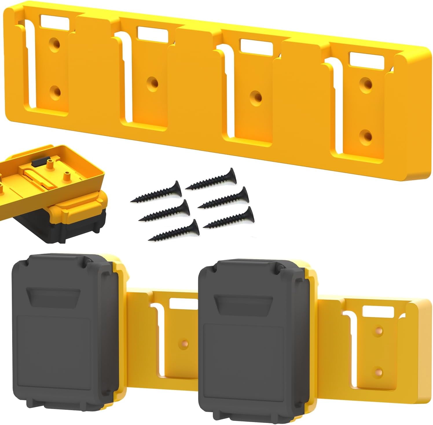 Battery Rack Compatible with DeWalt 20V Battery Holder, Mount 4 Slot ...