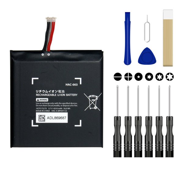 Battery Replacement Compatible with Nintendo Switch Console HAC-003 HAC-001 HAC-S-JP/EU Battery 3.7V 4310mAh with Installation Tools Kit