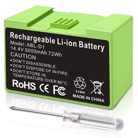 Battery Replacement for iRobot Roomba e & i Series ABL-D1 14.4V 5.0Ah i8 i8+ i7 i7+ i4 i4+ i3 i3+ e5 e6 J7 J7+ J6+ J6 Plus J5 J5+ Series