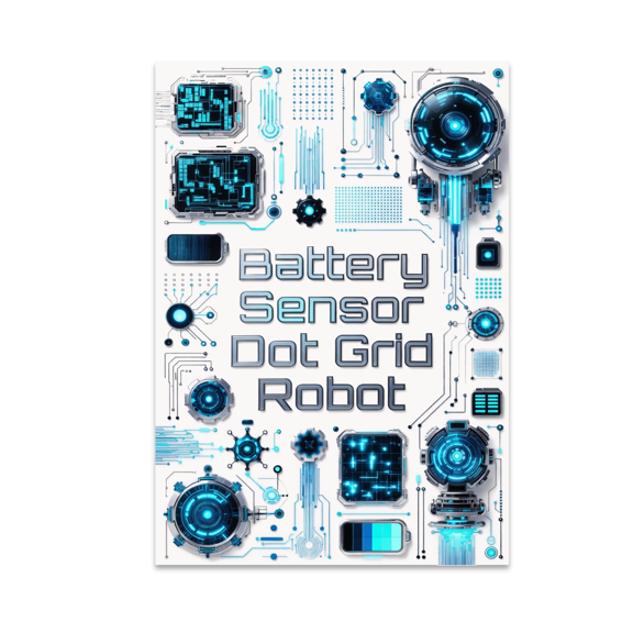 Battery Sensor Dot Grid Robot Art - Robotics Enthusiast - 13x19 Poster Print