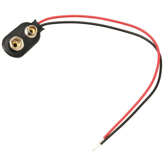 Battery Snap Connector, 9 Volt - I type - Insulated with Red and Black Leads - Eisco Labs
