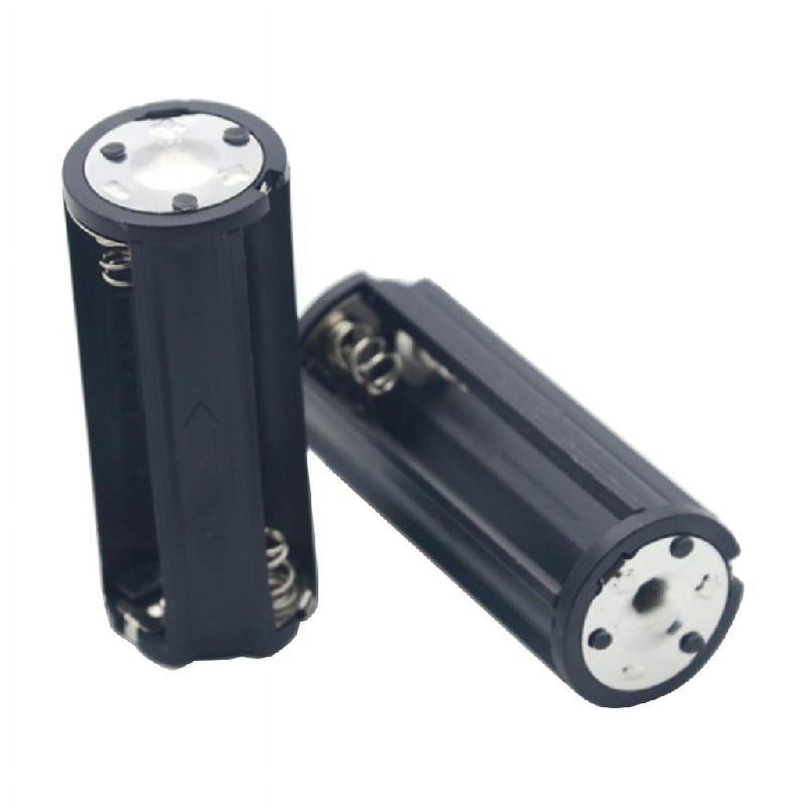 Battery Storage Box Black Cylindrical 3xAAA Plastic Battery Holder ...