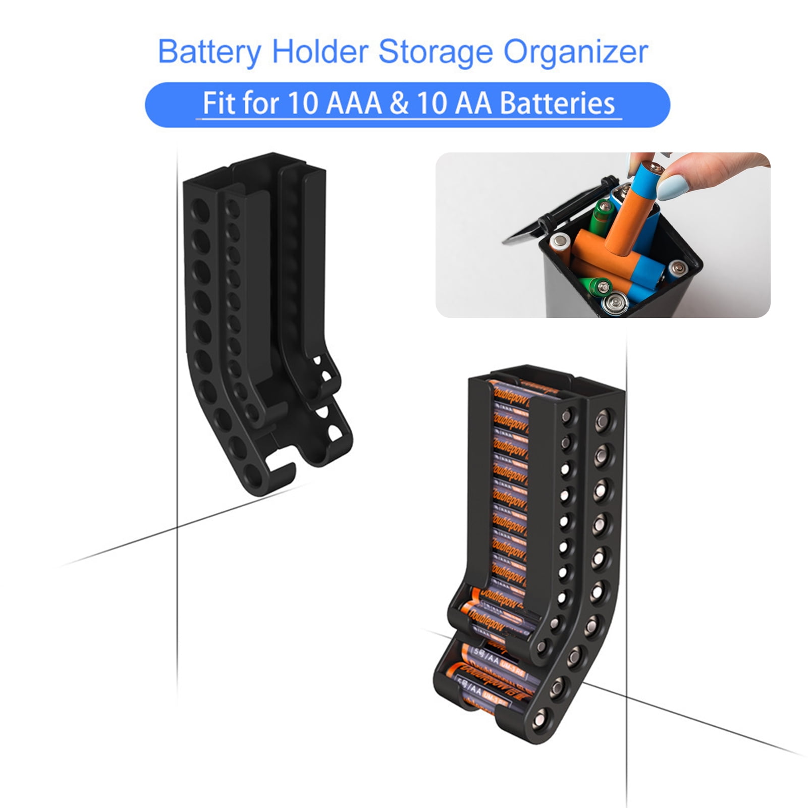Battery Storage Box Organizer High Strength Large Capacity Easy ...