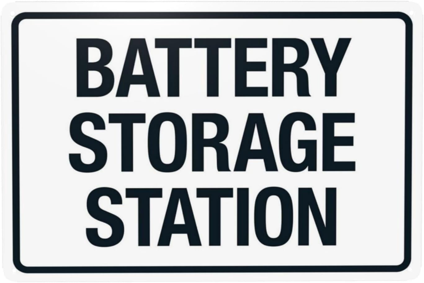 Reusable Battery Storage Sign Battery Storage Station Warning Sign, Security Safety Metal Signs ...