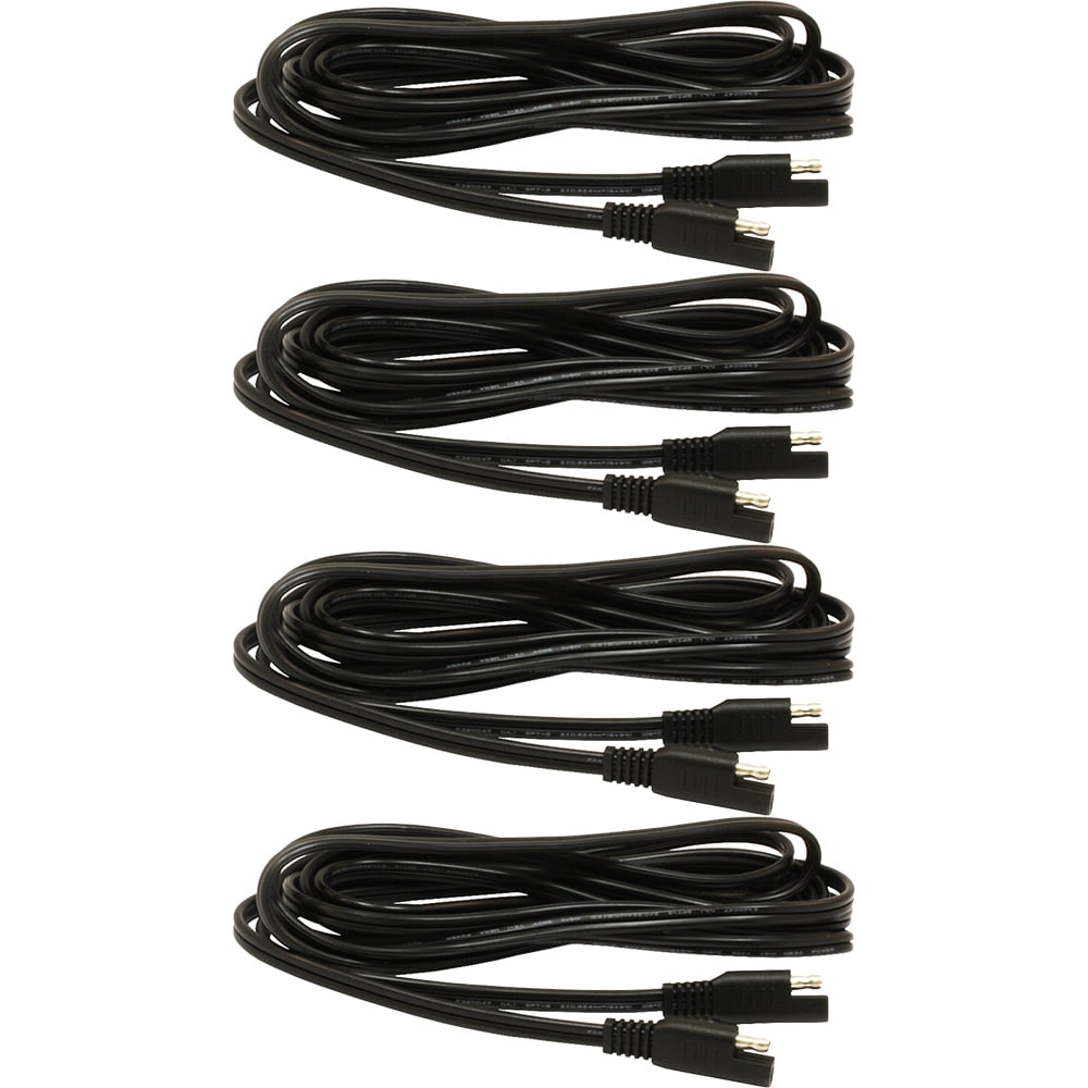 Battery Tender 12 Foot Extension SAE Cable 4 pack - Designed for Use with Battery Tender Chargers - Quick Connect Plugs for Easy Connection to Motorcycle, Cars, ATVs and More - 081-0148-12-BG4