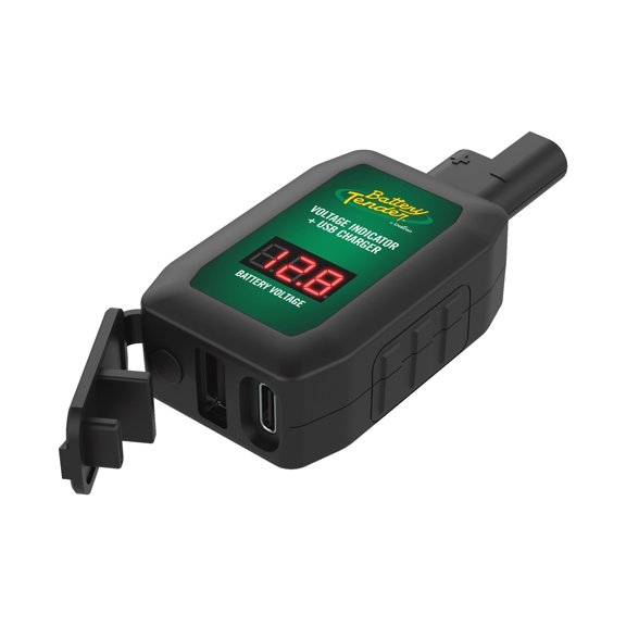 Battery Tender LCD Voltage Indicator Quick Disconnect - USB and USB-C Charger Adapter - 081-0159