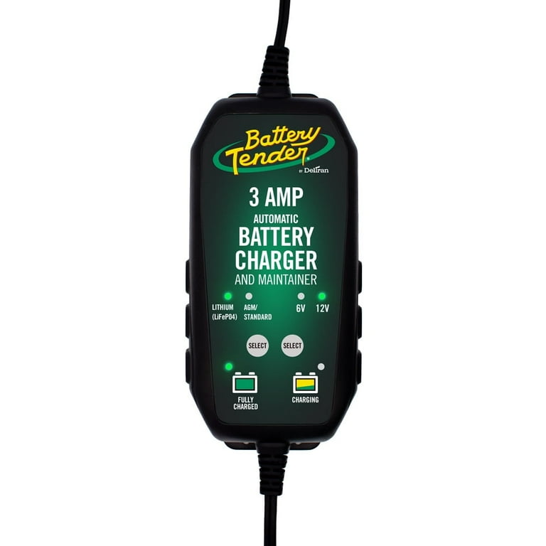 Battery Tender 3 AMP Battery Charger and Maintainer Automotive Switchable 12V or 6V Smart Fully Automatic for Cars SUVs and Trucks Lead Acid