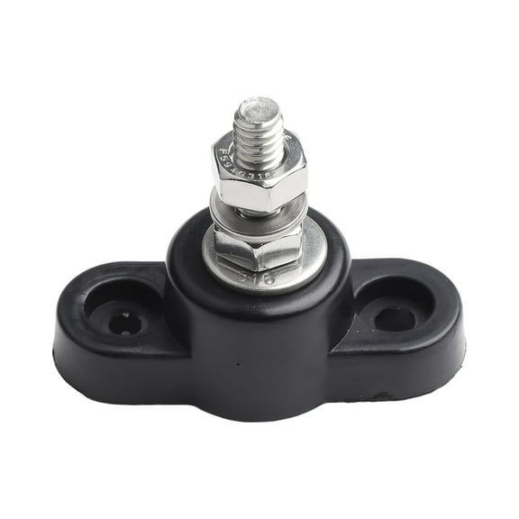 Battery Terminal Block 12V 24V Safety Red And Black Power Stud Battery Terminal M6-Black YIWEI