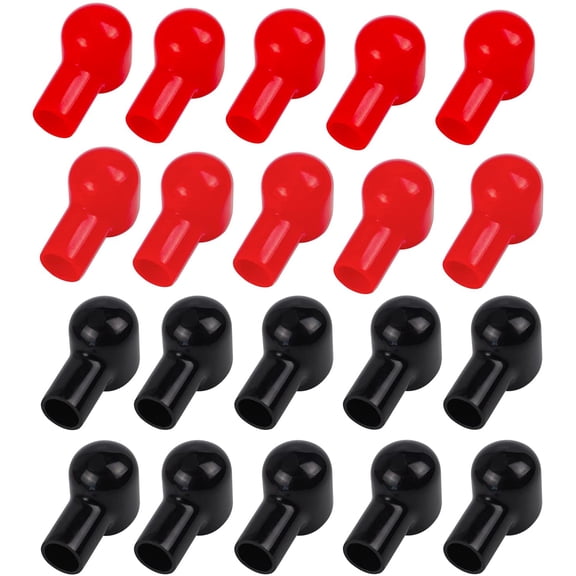 Battery Terminal Boots Insulating Covers 20 Pack (10 Red/10 Black), Protector Cable Lug Caps Replacement Tools for Auto Marine Commercial and Power Sports, Insulating Rubber Covers Skins Tool Parts