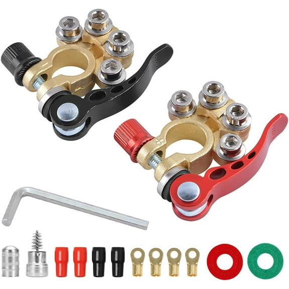 Car Battery Terminal Clamp Connector, 4 Way Positive and Negative Pole ...