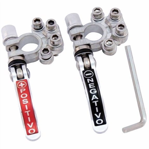 Battery Terminal Connector, Top Post Battery Terminal SAE/JIS A Type Positive and Negative Terminals Electrodes for Cars, Trucks, Buses (1 Pair)