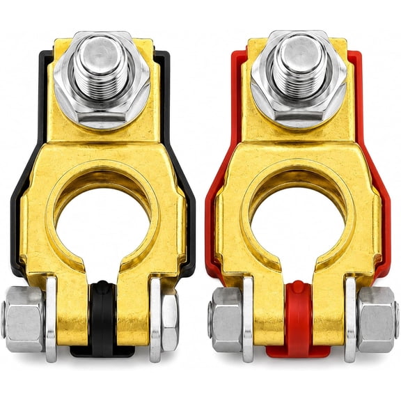 Battery Terminal Connectors 2 Pair: Battery Terminals M8 x 21mm Bolt, Battery Cable Ends, Battery Terminal Adapter for Motorcycles, Cars, Boats, Rvs, Vans, Trucks and Automotive Battery