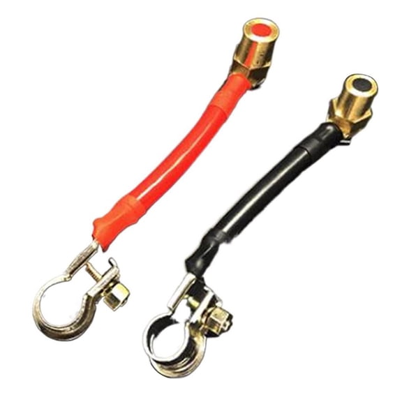 Battery Terminal Connectors Set, Red Positive Black Negative Copper Alloy Clamps for Car Marine RV, 17mm and 16mm Post Sizes