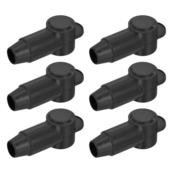 Battery Terminal Cover, 6 Pcs Truck Battery Terminal Cover Positive Negative Poles Stud Covers L13-19-69 Black