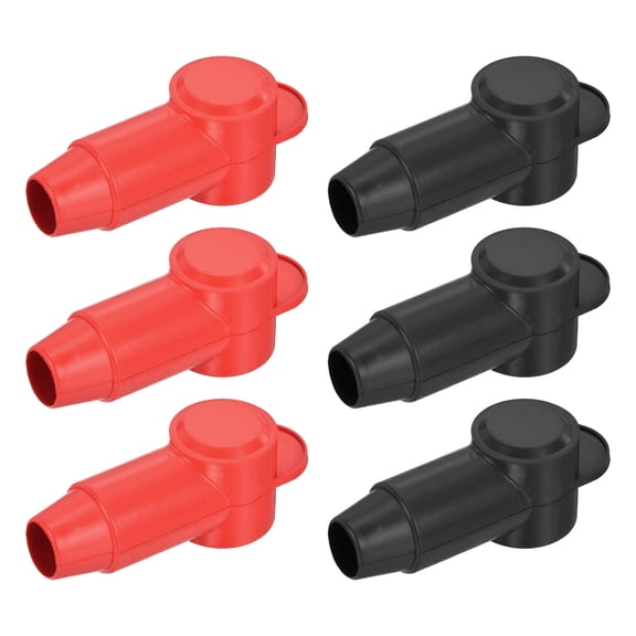 Battery Terminal Cover, 6 Pcs Truck Battery Terminal Cover Positive Negative Poles Stud Covers L13-19-69 Red Black