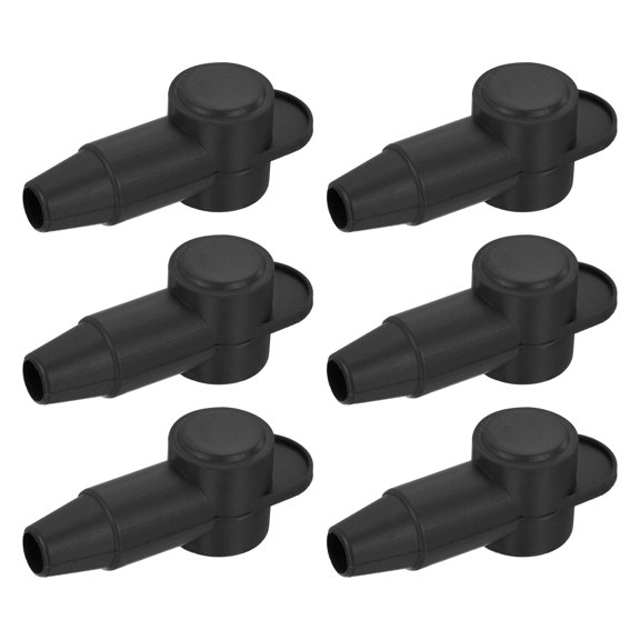 Battery Terminal Cover, 6 Pcs Truck Battery Terminal Cover Positive Negative Poles Stud Covers L7.5-15-59 Black