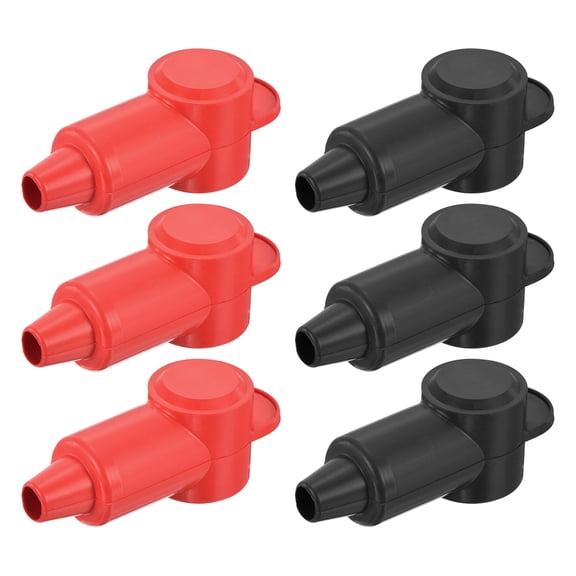 Battery Terminal Cover, 6 Pcs Truck Battery Terminal Cover Positive Negative Poles Stud Covers L7.5-19-69 Red Black