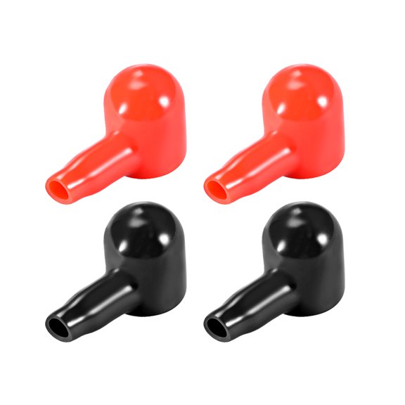 Battery Terminal Insulating Rubber Protector Cover for 14mm Terminal 4mm Cable Red Black 2 Pairs