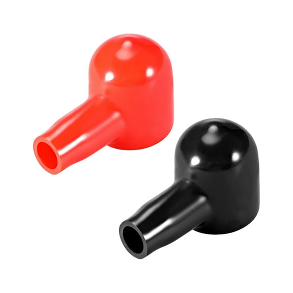 Battery Terminal Insulating Rubber Protector Cover for 14mm Terminal 6mm Cable Red Black 1 Pair