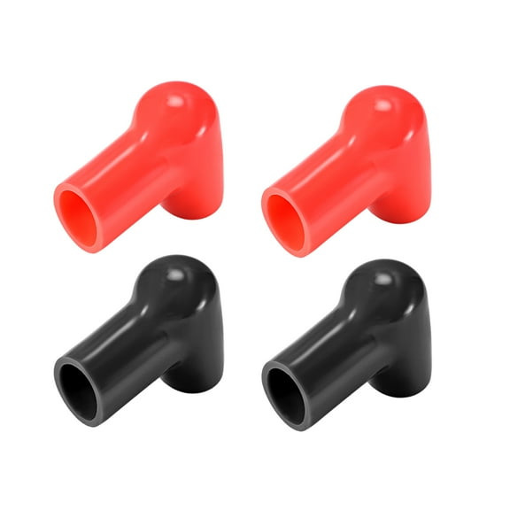 Battery Terminal Insulating Rubber Protector Cover for 18mm Terminal 15mm Cable Red Black 2 Pairs