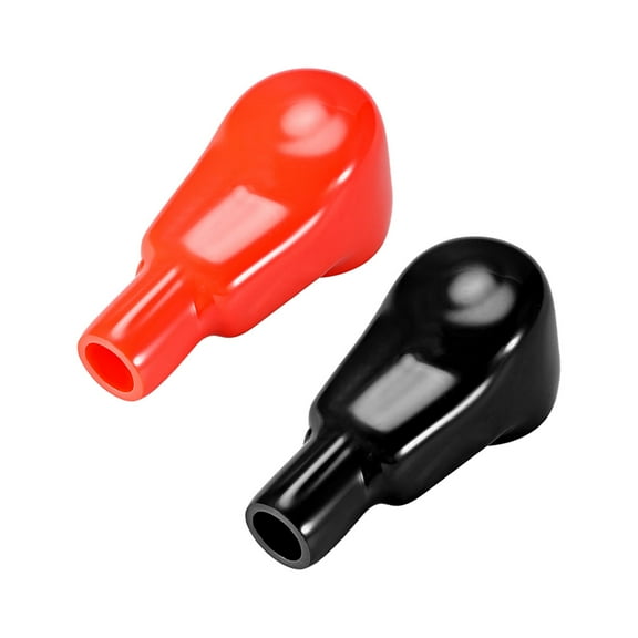 Battery Terminal Insulating Rubber Protector Cover for 25mm Terminal 11mm Cable Red Black 1 Pair
