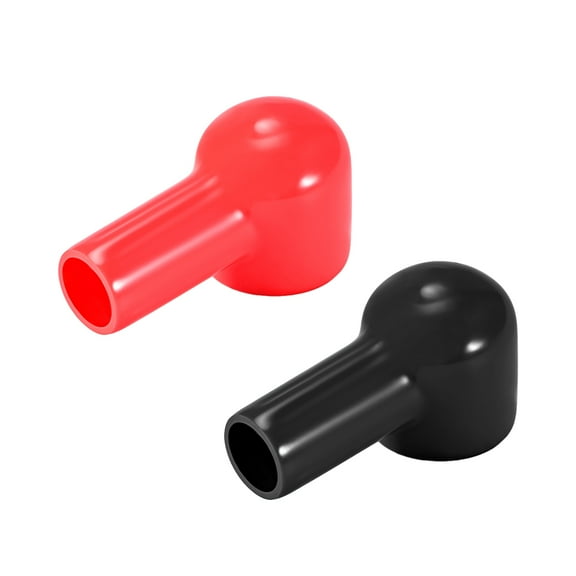 Battery Terminal Insulating Rubber Protector Cover for 25mm Terminal 14mm Cable Red Black 1 Pair