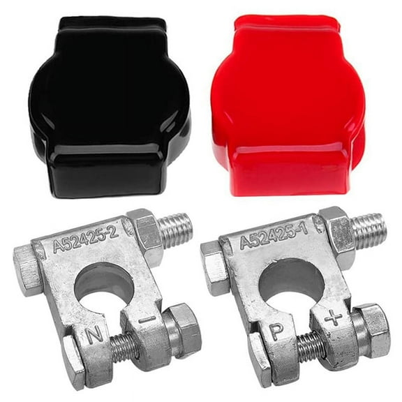 Battery Terminals(Heavy Duty) Terminal Negative & Positive with Plastic Cover Made of Lead Alloy Kit