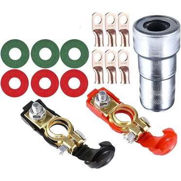 4-Pack Copper Battery Cable Clamps - Car Battery Terminal Connectors