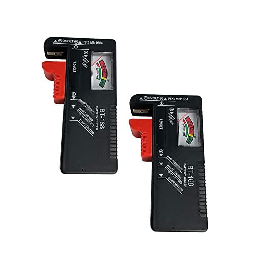 Battery Tester Checker,Universal Small Battery Tester for AAA AA C D 9V 1.5V,Button Cell Batteries Checker - Small Volt Checker for All Batteries - 2 Pack