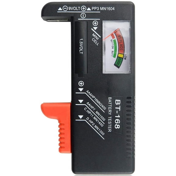 Battery Tester,Universal Battery Checker Small Battery Testers for AAA AA C D 9V 1.5V Button Cell Household Batteries Model BT-168