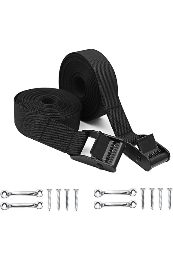 Battery Tie Down Straps for Boats,Heavy Duty Cam Buckle Straps Cooler Tie Down Kit with Stainless Brackets and SS Screws Used for Fuel Tank, Cooler, YETI, RTIC, RV