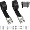 thumbnail image 1 of Battery Tie Down Straps for Boats,Stainless Steel Cam Buckle Straps,Cooler Tie Down Kit with Stainless Brackets and SS Screws Used for Fuel Tank, Cooler, YETI, RTIC, RV and More, 1 of 7