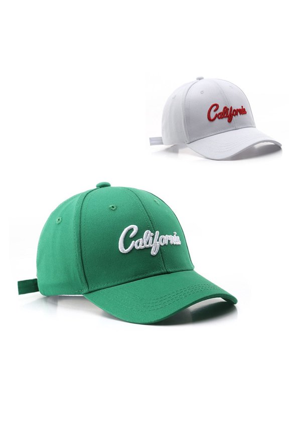 2PCS PACK California Hats Unisex Baseball Caps For Couple Men Women Teens Fabric, Adjustable Fit