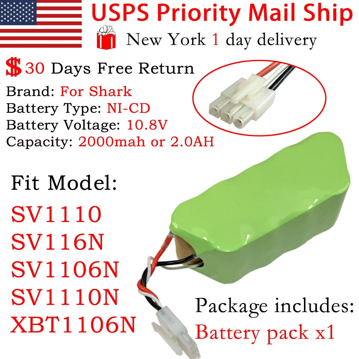 Battery fit Shark Freestyle Navigator Cordless Stick Vacuum XBT1106N