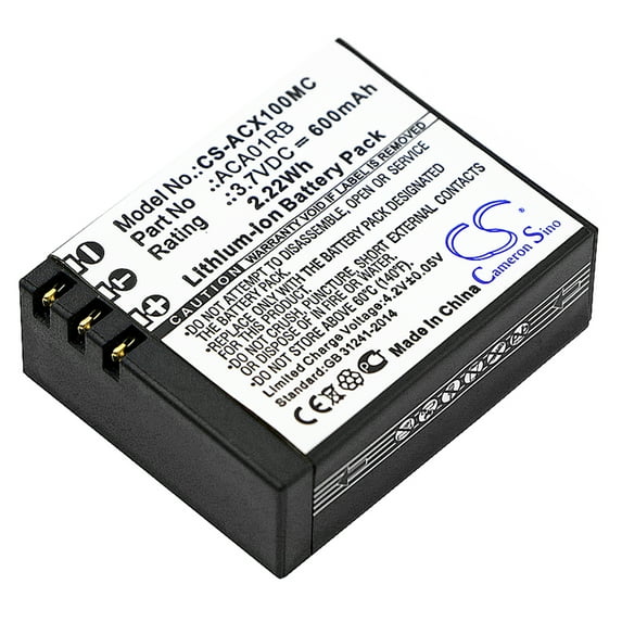 Battery for ACTIVEON CX Gold Cx HD CXHD ACA01RB Camera CS-ACX100MC 3.7v 600mAh