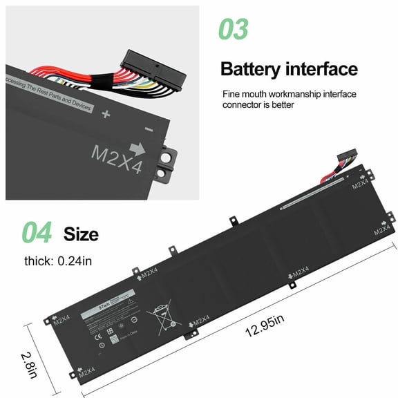 Battery for Dell XPS 15 9550 9560 9570 P56F Precision 5510 5520 5530 5XJ28 5D91C