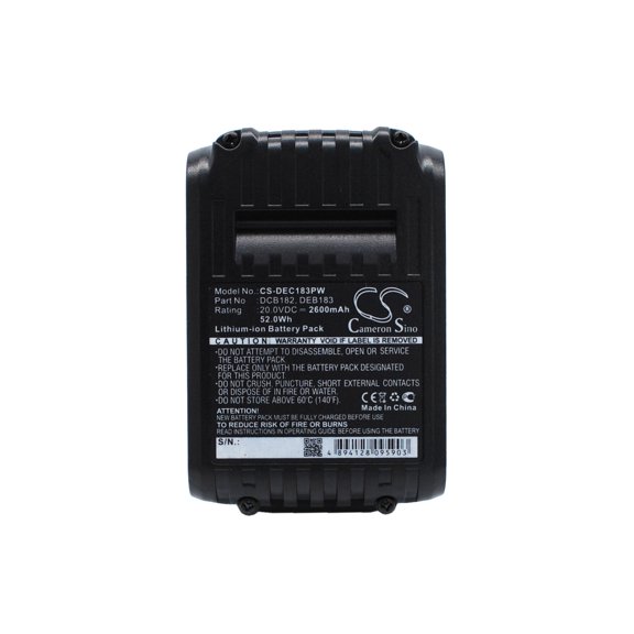 Battery for Dewalt DCD740 DCD780 DCF885 DCS393 DCB182 DCB183 DCB184 20V 2600mAh