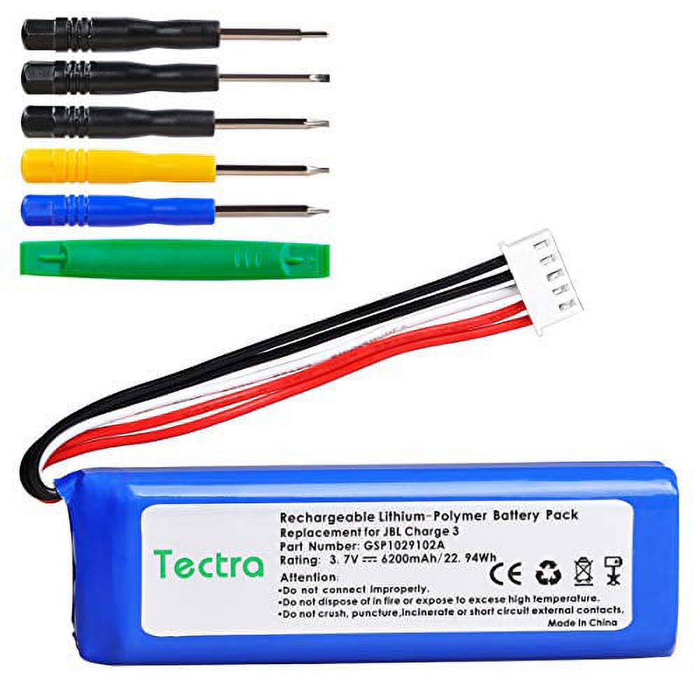 Battery for JBL Charge 3, Tectra 6200mAh High Capacity Battery for JBL