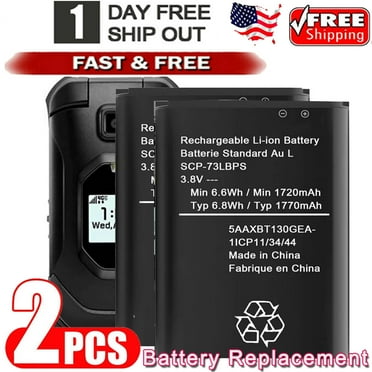 Battery for Kyocera DuraXV Extreme, DuraXV Extreme E4810 Verizon, SCP-73LBPS Battery 1720mAh Replacement Battery - 2PCS