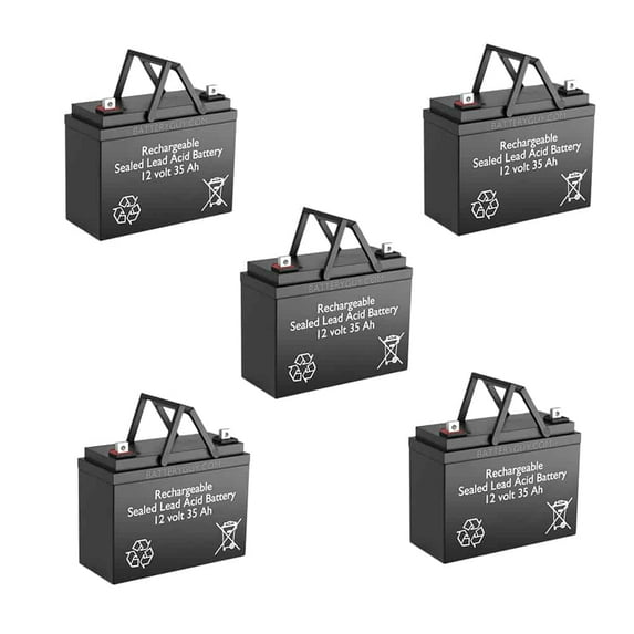 BatteryGuy 12V 35Ah rechargeable Sealed Lead Acid battery (qty of 5)