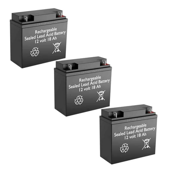 BatteryGuy 12v 18Ah rechargeable Sealed Lead Acid High Rate battery (qty of 3)