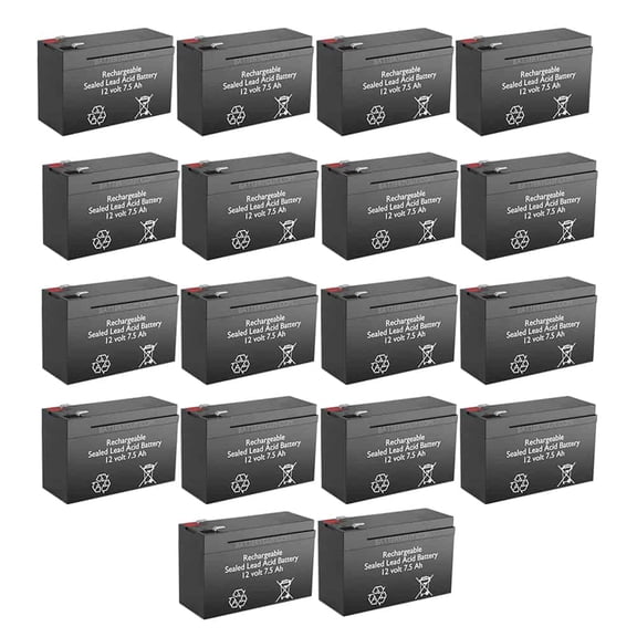 BatteryGuy 12v 7.5Ah rechargeable Sealed Lead Acid High Rate battery Set of Eightteen replacement battery - BatteryGuy brand equivalent (Qty of 18)