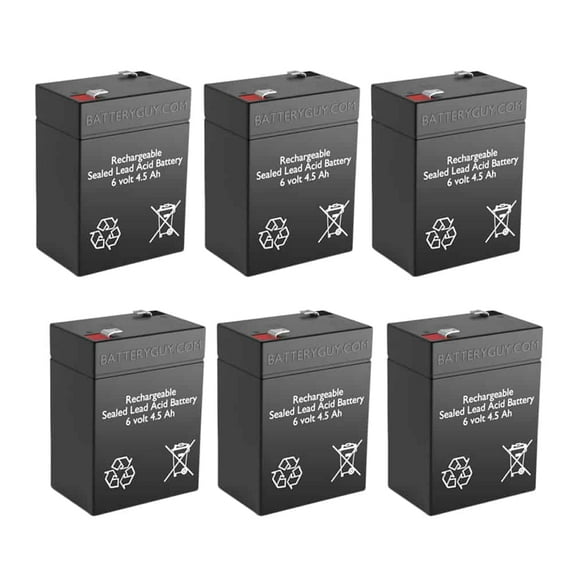 BatteryGuy 6v 4.5Ah rechargeable Sealed Lead Acid battery (Qty of 6)
