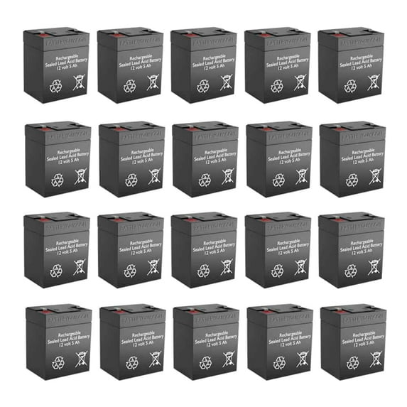 BatteryGuy ADT 4520638 replacement 12V 5Ah F1 terminals SLA battery - BatteryGuy brand equivalent (rechargeable - Qty of 20)